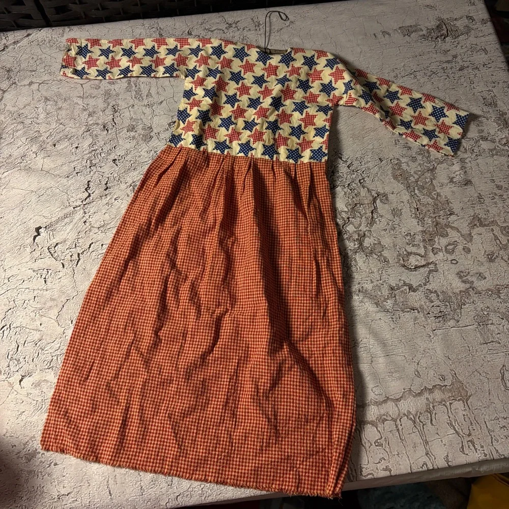 Reproduction Handmade “Primitive” Girl’s Dress and Hanger